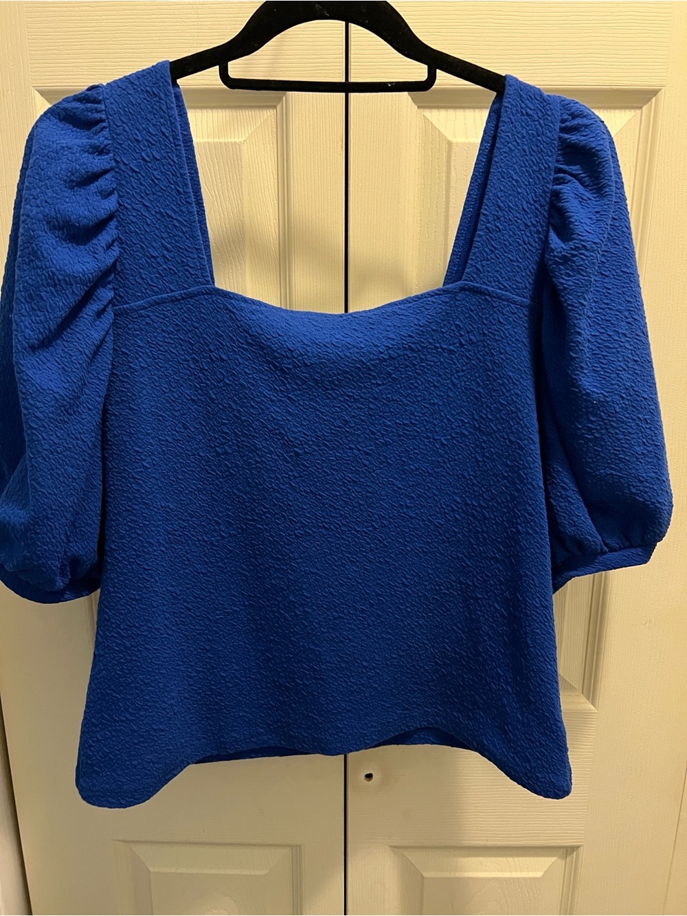 a new day Royal Blue Square Neck Puff Sleeve Blouse